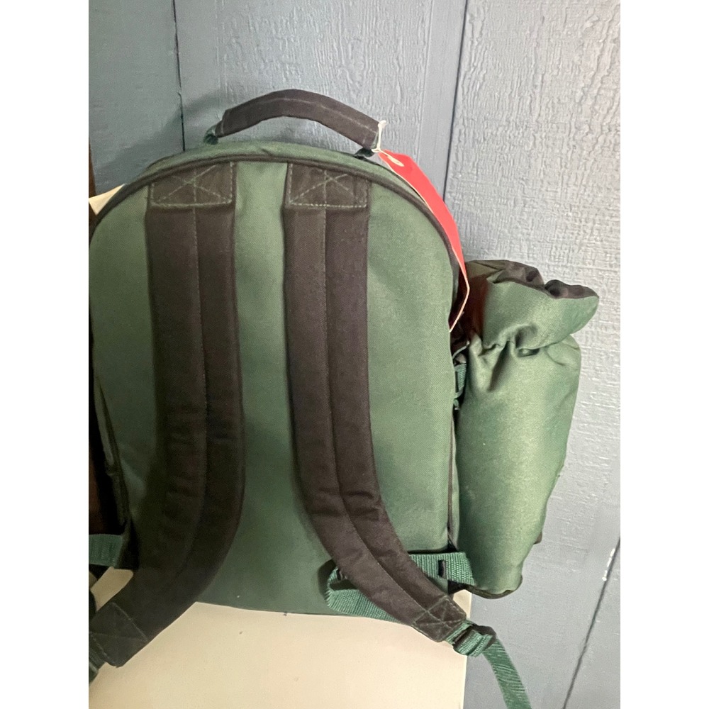 Picnic Time Green Backpack Picnic Set Service For 4 Cutting Board Wine Opener - Picture 6 of 11